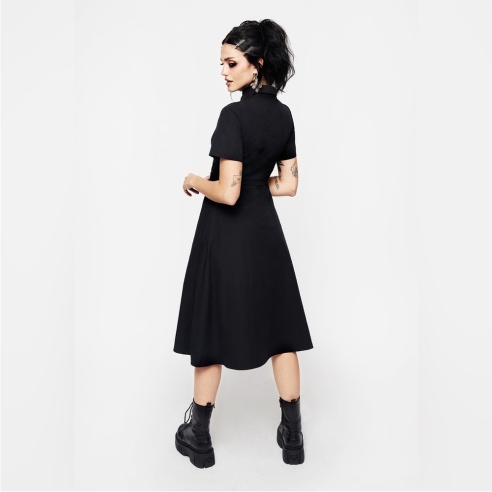 NWT Disturbia Fenrir Midi Shirt Dress Black 16 - Picture 4 of 11